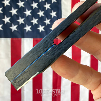 The Back Door: Les Adams EOD Flipper - 3.4" 154CM, Carbon Fiber, Separated Backspacer - Made in USA (Trade In)