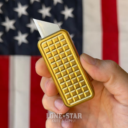 The Back Door: Rivery MFG Zero V2 Utility Knife, Grenade Pattern, Solid Brass - Made in USA (Return)