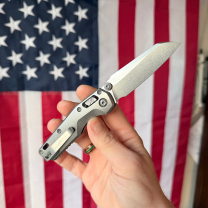 Microtech MSI Mini RAM-LOK Marfione Select, Stonewash Blade, Smooth Titanium Slab Side with Purple Accents, 3.25″, Made in USA (210M-10MS4)