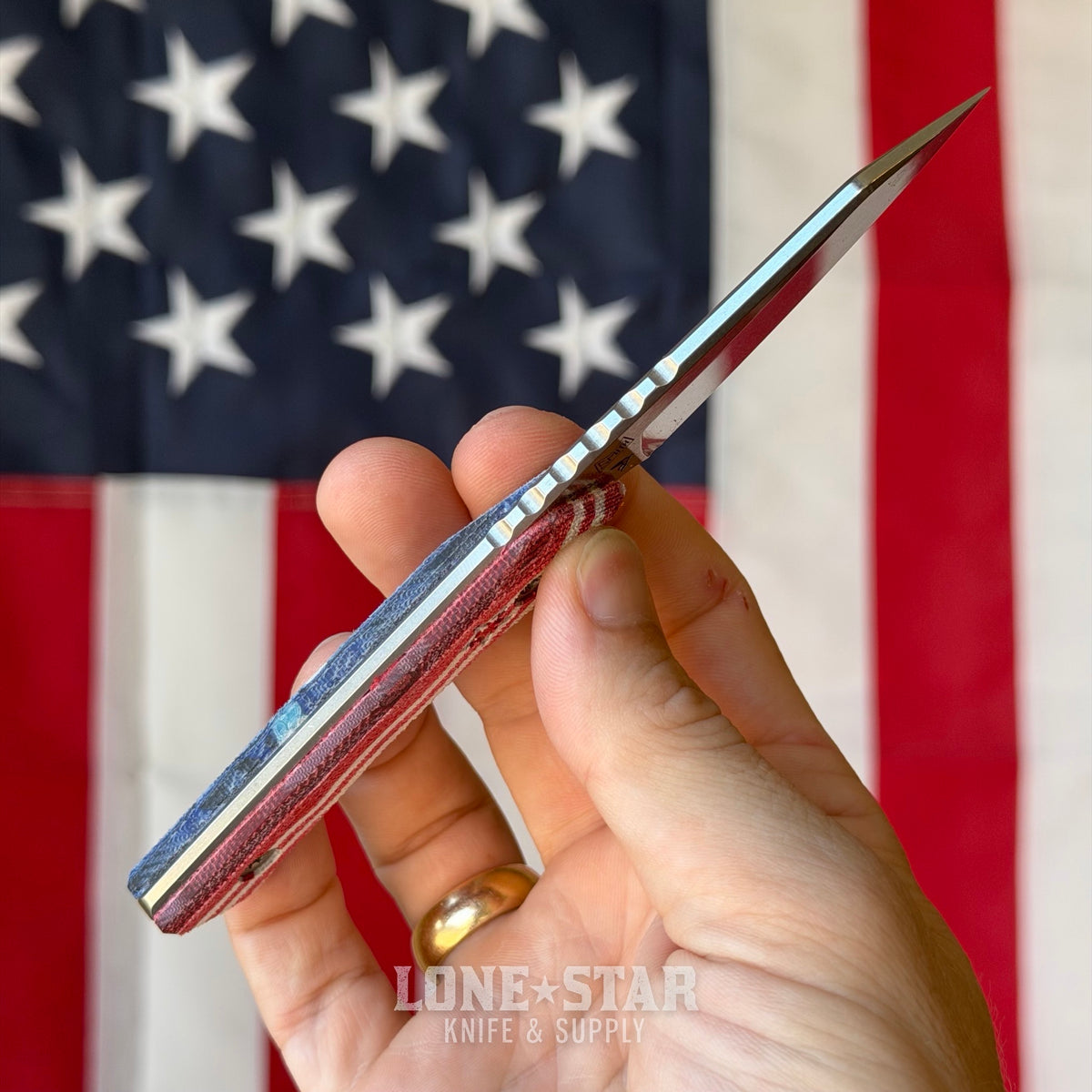 The Back Door: Lynch Blades USA 250 Swift Six - 2.5" MagnaCut, Patriotic G-Carta, Demo Unit - Made in USA (LB-SW6-USA250-DEMO)