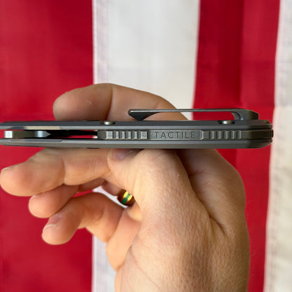 The Back Door: Tactile Knife Co. Archer Knife - Smooth Titanium Scales, Red Technocarbo Inlay, MagnaCut 63–64 HRC - Made in USA (DOB 2/09/2024) (Used)