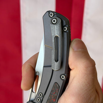 The Back Door: Tactile Knife Co. Archer Knife - Smooth Titanium Scales, Red Technocarbo Inlay, MagnaCut 63–64 HRC - Made in USA (DOB 2/09/2024) (Used)