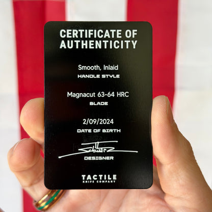 The Back Door: Tactile Knife Co. Archer Knife - Smooth Titanium Scales, Red Technocarbo Inlay, MagnaCut 63–64 HRC - Made in USA (DOB 2/09/2024) (Used)