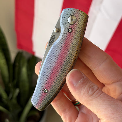 The Back Door: TRM Neutron 2 Frame Lock Knife - Rainbow Trout G10, 20CV Blade, Made in USA (Return)