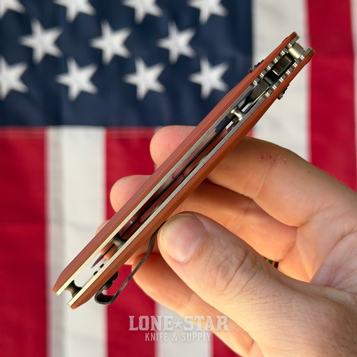 Benchmade SlipRidge 3.5" Folding Knife - MagnaCut Modified Clip Point, Rust Orange G10, AXIS Lock - Made in USA (15090-01)