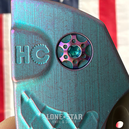 Hypercut MFG Dharma Automatic Serial 0221 - 3.2" S45VN Tanto, Blue Dragon Scale Titanium with Purple Tint - Made in USA (HC-DHARMA-AUTO-0221)