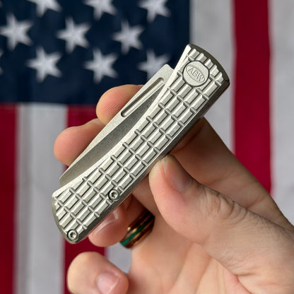 The Back Door: ABW Slip Joint 2.25" – Frag Milled Titanium, MagnaCut Stonewash Wharncliffe – Made in USA (Return)
