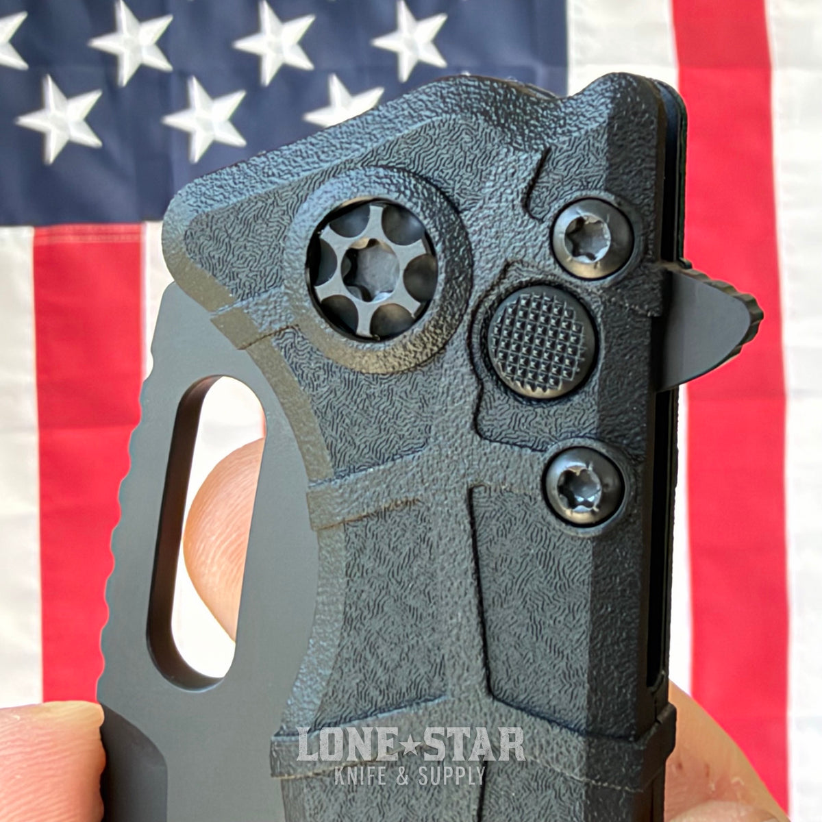Heretic Martyr Manual Tanto 3.4" MagnaCut All Black Tactical, Black Polymer Chassis - Made in USA (H057-4A-T)