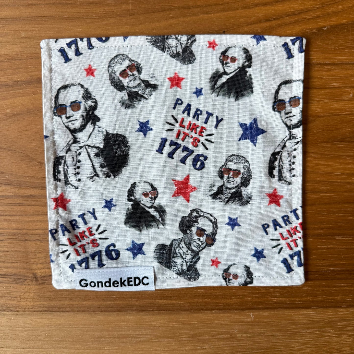 1776 Hamilton Hank - 7x7 Cotton & Microfiber Handkerchief - Made in USA