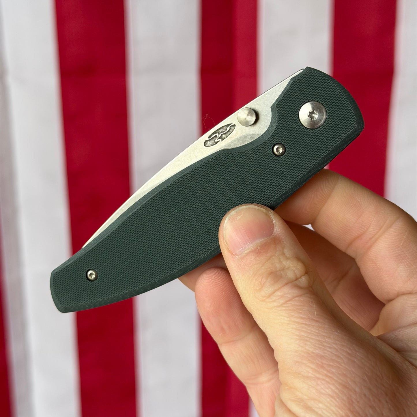 TRM Knives ATOM Linerlock Knife - Forest Green G10 Flat Textured Scales, MagnaCut Blade - Made in USA (DLR-ATM-G10-FLT-FGR)