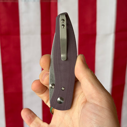 TRM Knives ATOM Linerlock Knife - Popsicle Purple G10 3D Contoured Smooth Scales, MagnaCut Blade - Made in USA (DLR-ATM-G10-3D-PPP)