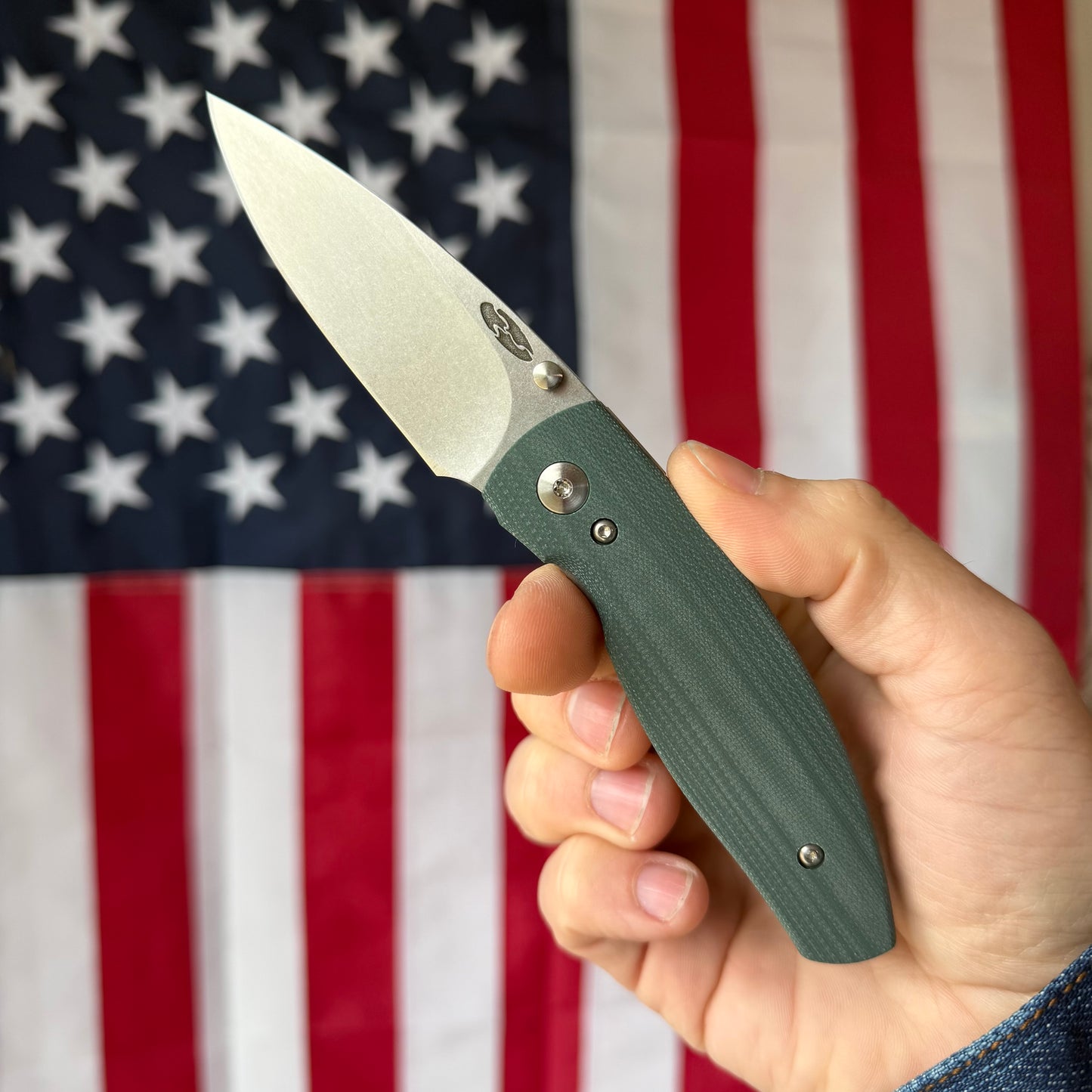 The Back Door: TRM Neutron 2 LL - Forest Green G10 3D Contoured, Mike IRIE MagnaCut Blade (Blemish)