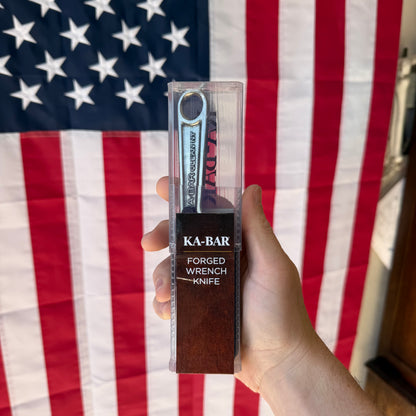 The Back Door: Forged Wrench Knife 1119 Fixed 3" Blade, Satin, One-Piece Construction, Hard Plastic Sheath (Package Damage)