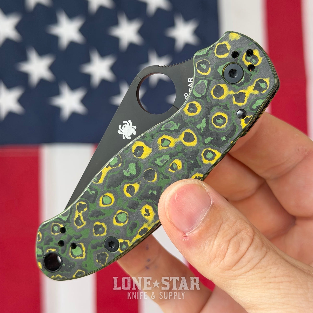 The Back Door: Spyderco Para 3 - 2.9" CPM CruWear, SMKW Toxic Storm Fat Carbon - Made in USA (Trade In)