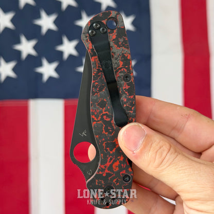 The Back Door: Spyderco Para Military 2 - 3.45" CPM-M4, SMKW Lava Flow Fat Carbon - Made in USA (Trade In)