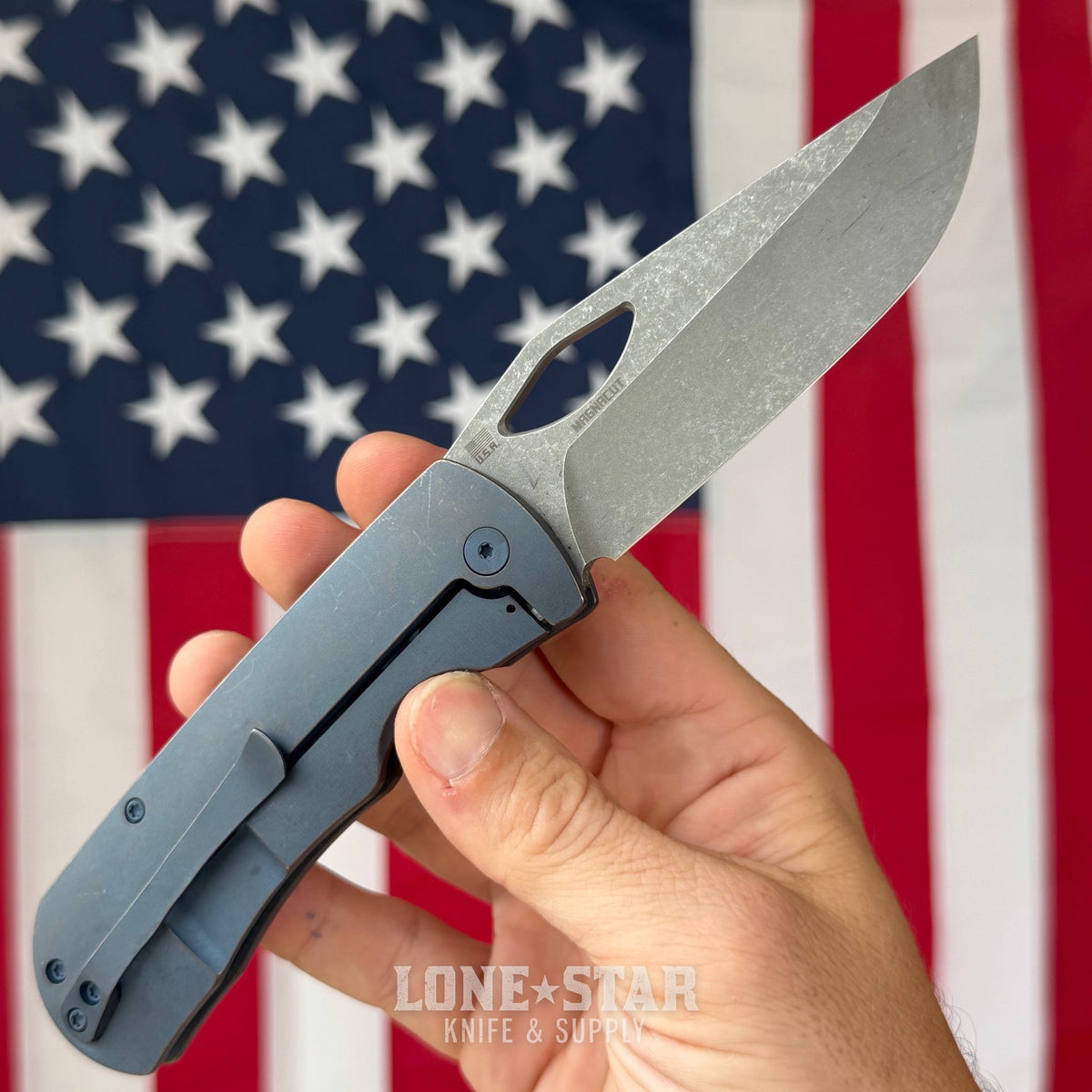 The Back Door: McNees Dixon - 3.75" MagnaCut, Blue Atomic Stonewash Finish - Made in USA (Trade In)