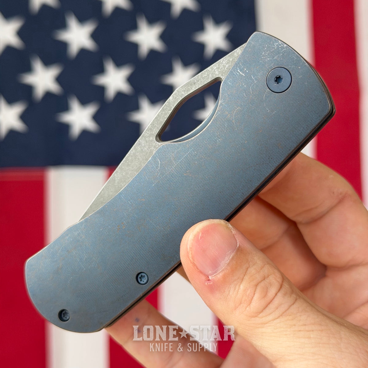 The Back Door: McNees Dixon - 3.75" MagnaCut, Blue Atomic Stonewash Finish - Made in USA (Trade In)