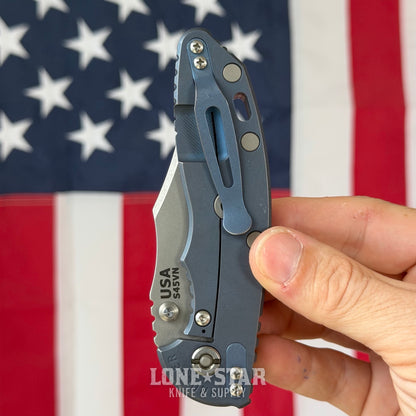 The Back Door: Hinderer XM-18 Non-Flipper Bowie - 3.5" S45VN, Full Titanium, Battle Blue - Made in USA (Trade In)