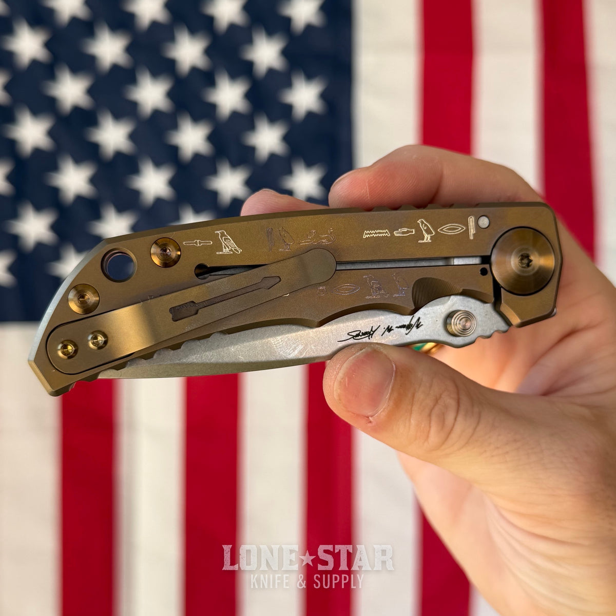 Spartan Blades Harsey Folder SHF - King Tut 2025 Special Edition, Bronze Hardware, MagnaCut - Made in USA (SF5KTUT)