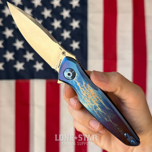 Spartan Blades Pandia Flipper - Stormwatch, Titanium Frame Lock, MagnaCut - Made in USA (SF16STORM)