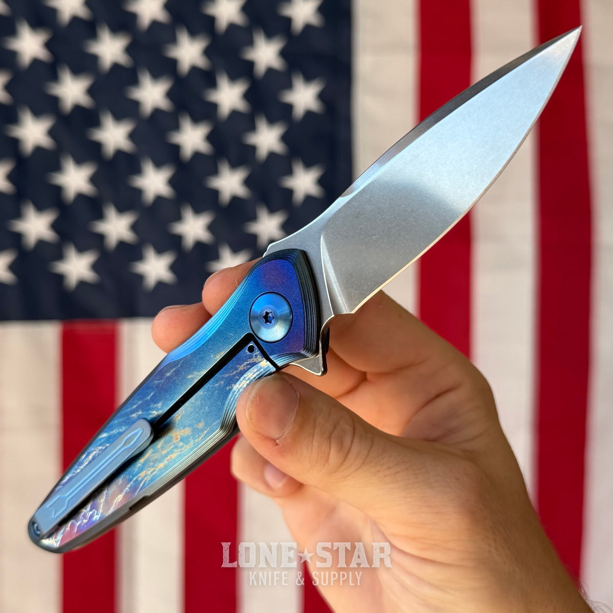Spartan Blades Pandia Flipper - Stormwatch, Titanium Frame Lock, MagnaCut - Made in USA (SF16STORM)