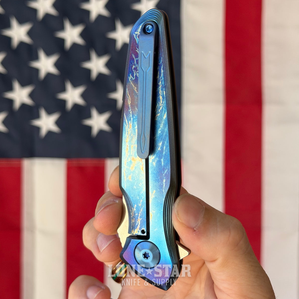 Spartan Blades Pandia Flipper - Stormwatch, Titanium Frame Lock, MagnaCut - Made in USA (SF16STORM)
