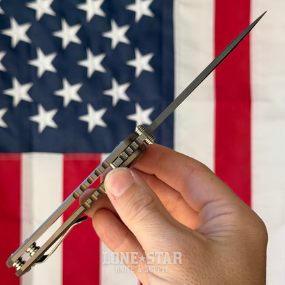 Spartan Blades Harsey Folder SHF - Templar Edition, Chad Nichols Damascus, Titanium - Made in USA (SF5TEMPDM)