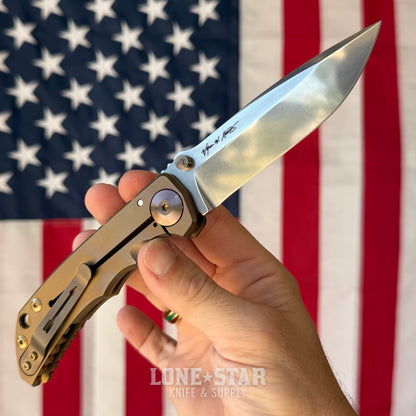 Spartan Blades Harsey Folder SHF - Bronze Anodized Titanium, Bronze Hardware, MagnaCut - Made in USA (SF5BRONZEANO)