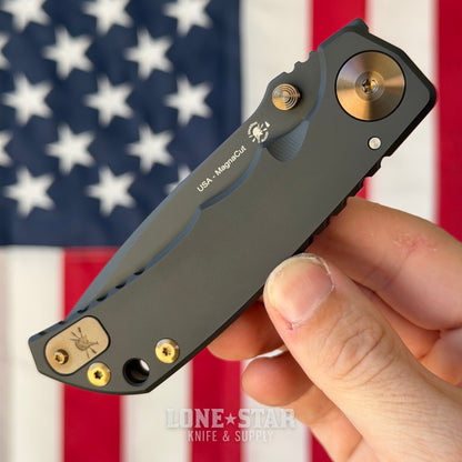 Spartan Blades Harsey Folder SHF - Black PVD Titanium, Bronze Hardware, MagnaCut - Made in USA (SF5BK)