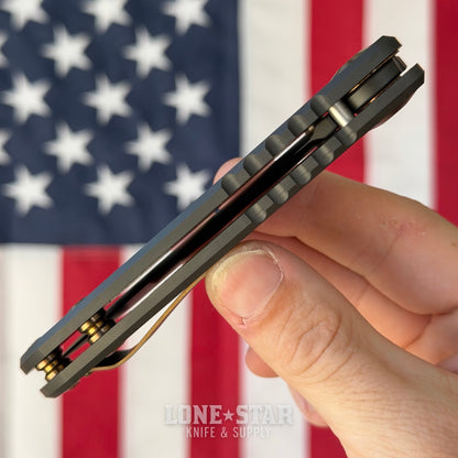 Spartan Blades Harsey Folder SHF - Black PVD Titanium, Bronze Hardware, MagnaCut - Made in USA (SF5BK)
