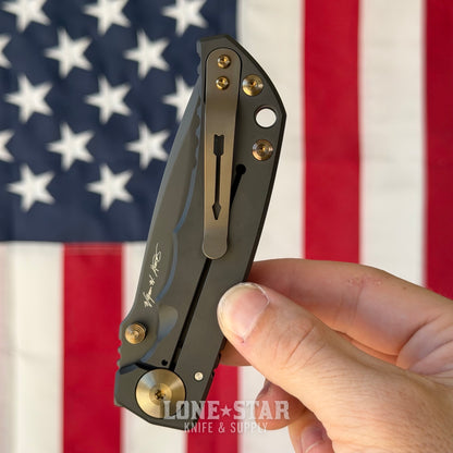 Spartan Blades Harsey Folder SHF - Black PVD Titanium, Bronze Hardware, MagnaCut - Made in USA (SF5BK)