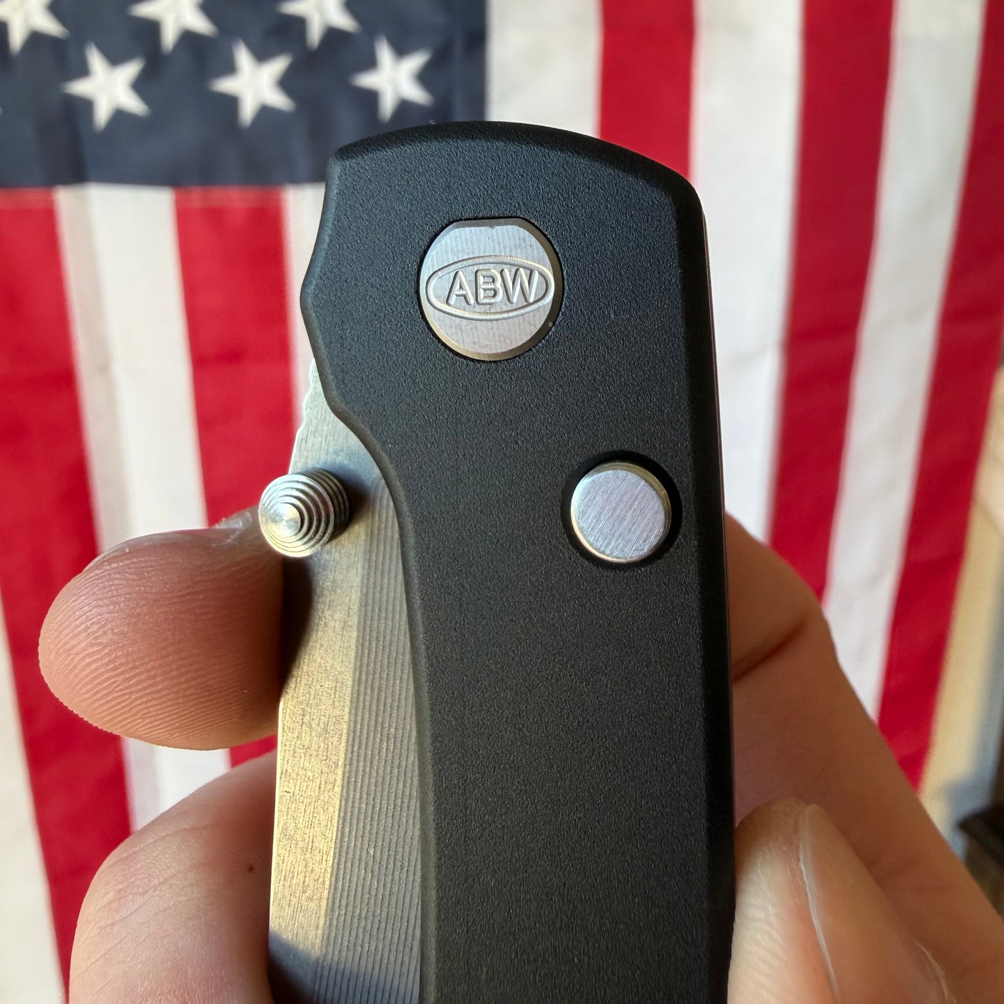 American Blade Works Model 3 Manual Black Aluminum Knife - MagnaCut Blade - Made in USA