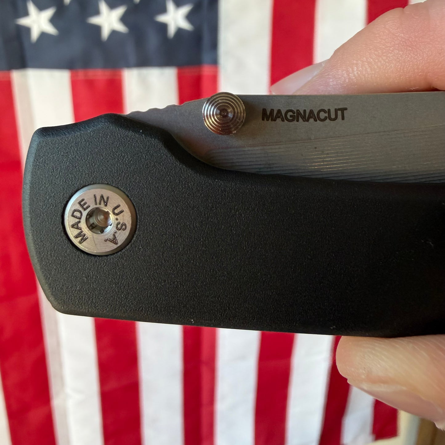 American Blade Works Model 3 Manual Black Aluminum Knife - MagnaCut Blade - Made in USA