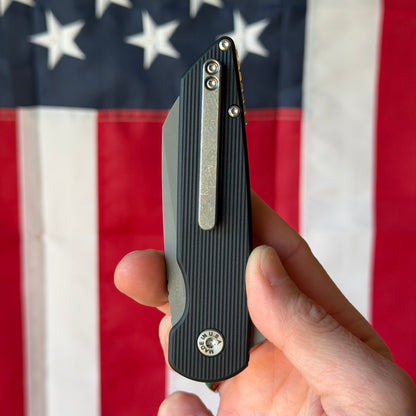 ABW Model 2 Knife – 3.25” MagnaCut Blade, Black Aluminum Handle, Liner Lock Flipper – Made in USA