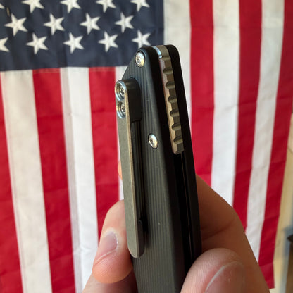 ABW Model 2 Knife – 3.25” MagnaCut Blade, Black Aluminum Handle, Liner Lock Flipper – Made in USA