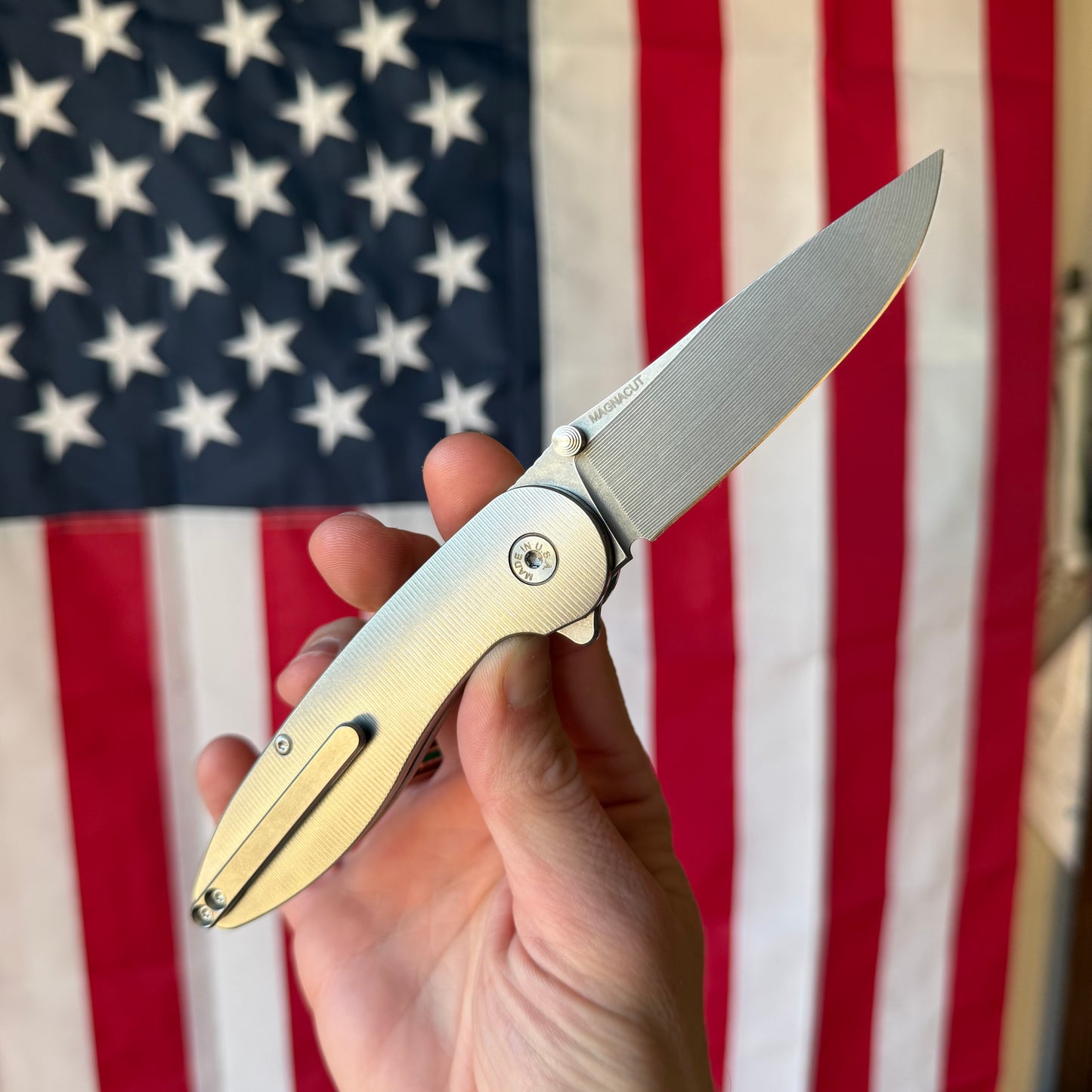 ABW Model 1 Knife – 3.25” MagnaCut Blade, Titanium Handle, Liner Lock – Made in USA