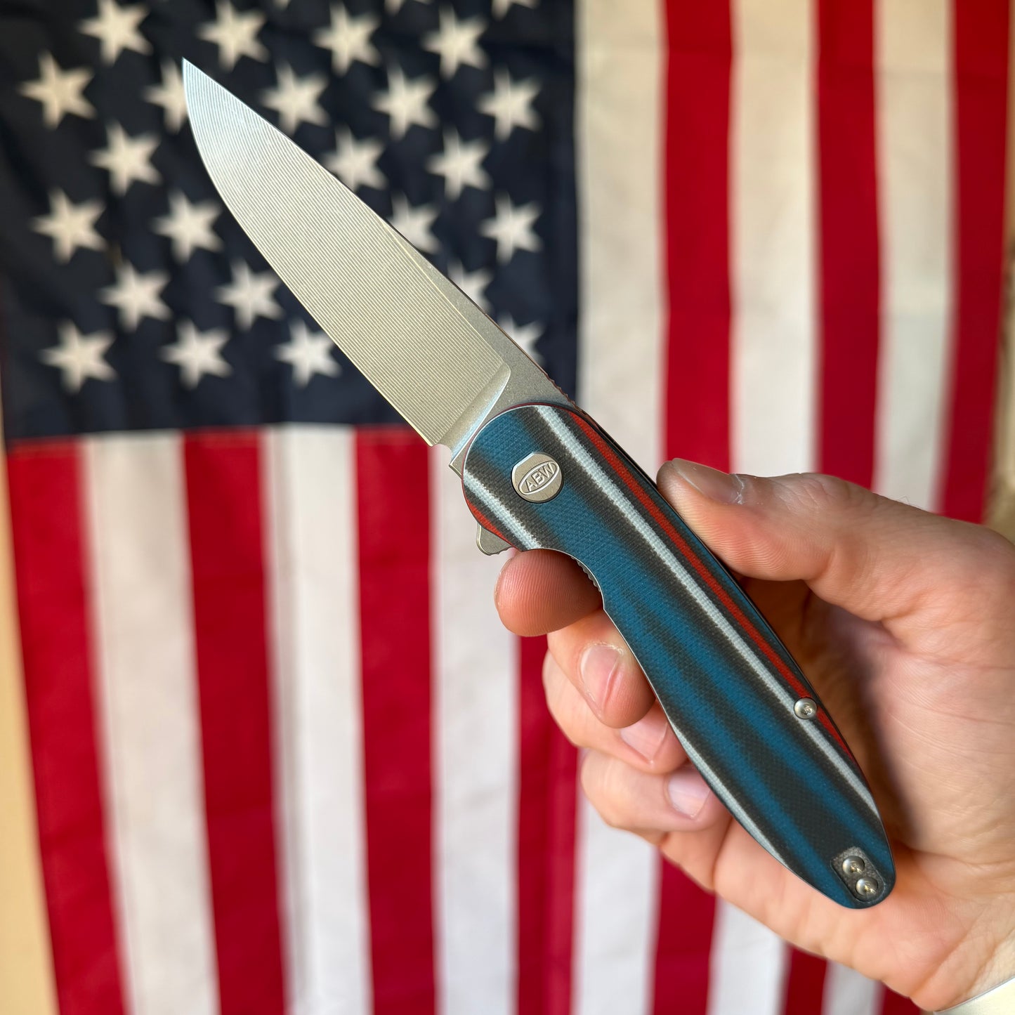 ABW Model 1 V7 Knife – 3.25” MagnaCut Blade, Color G10 Handle, Liner Lock – Made in USA