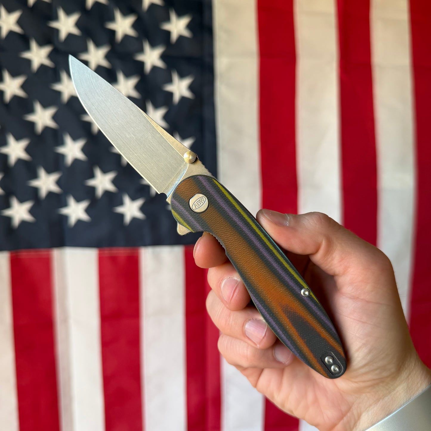 ABW Model 1 V7 Knife – 3.25” MagnaCut Blade, Color G10 Handle, Liner Lock – Made in USA