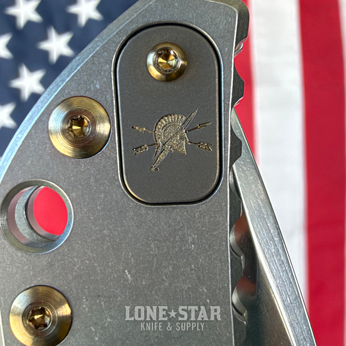 Spartan Blades Harsey Folder SHF - Stonewash Titanium, Bronze Hardware, MagnaCut - Made in USA (SF5SWBZ)