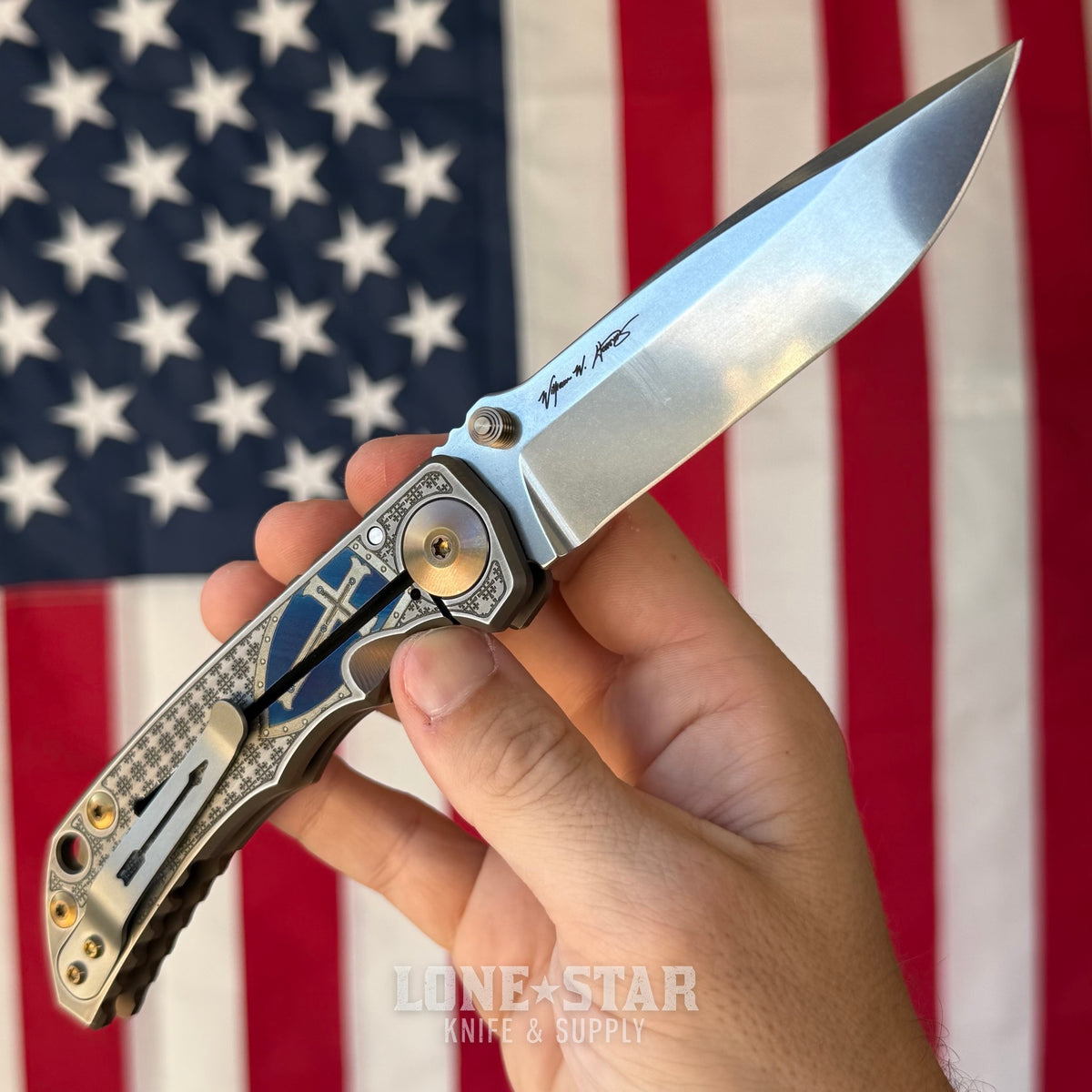 Spartan Blades Harsey Folder SHF - Templar Edition, Stonewash Titanium, MagnaCut - Made in USA (SF5TEMPSW)