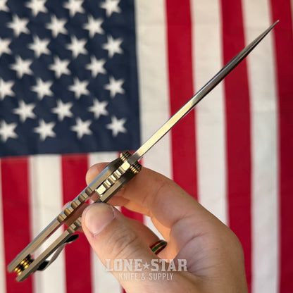 Spartan Blades Harsey Folder SHF - Templar Edition, Stonewash Titanium, MagnaCut - Made in USA (SF5TEMPSW)