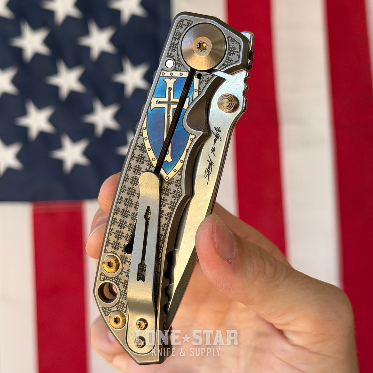 Spartan Blades Harsey Folder SHF - Templar Edition, Stonewash Titanium, MagnaCut - Made in USA (SF5TEMPSW)