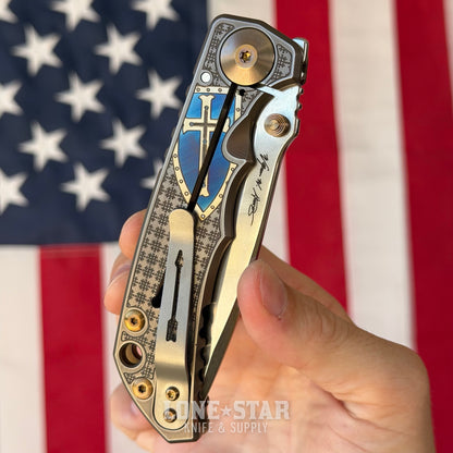 Spartan Blades Harsey Folder SHF - Templar Edition, Stonewash Titanium, MagnaCut - Made in USA (SF5TEMPSW)