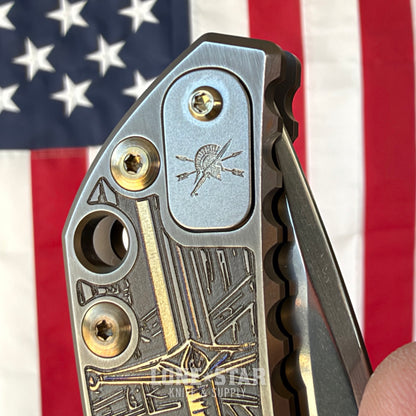 Spartan Blades Harsey Folder SHF - Templar Edition, Stonewash Titanium, MagnaCut - Made in USA (SF5TEMPSW)