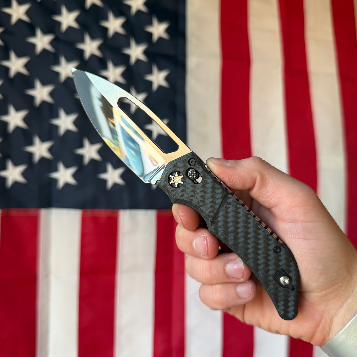 Heretic Knives Koschei Prototype Knife – Carbon Fiber Chassis, Hand Ground High Polish M390 Blade – Serialized – Made in USA (S/N 024)