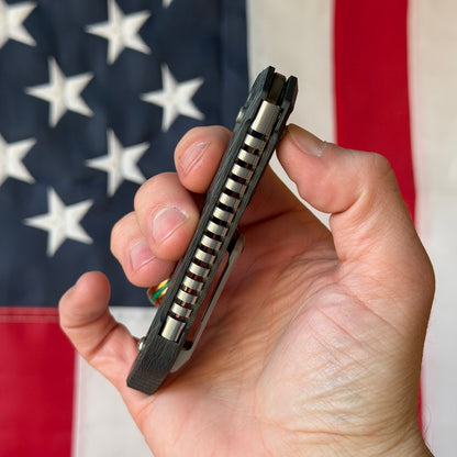 Heretic Knives Koschei Prototype Knife – Carbon Fiber Chassis, Hand Ground High Polish M390 Blade – Serialized – Made in USA (S/N 024)