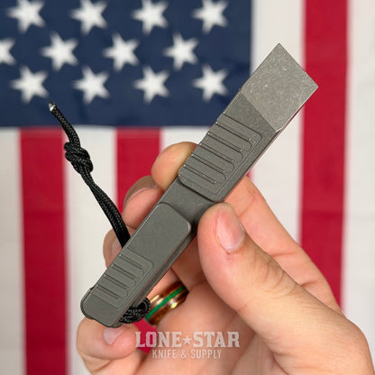 NGMCo. Middleman Not Thirsty 4.25" Titanium Prybar - 6Al4V, Stacc Machined Serrations, Hidden Lanyard Hole, Bottle Opener Delete - Made in USA (NGMCO-MIDDLEMAN-STACC-NT)