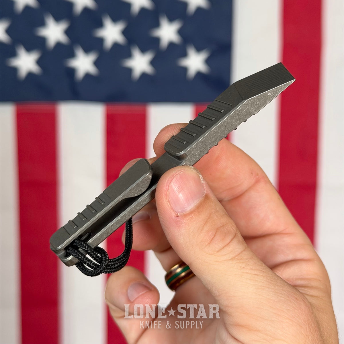 NGMCo. Middleman Not Thirsty 4.25" Titanium Prybar - 6Al4V, Stacc Machined Serrations, Hidden Lanyard Hole, Bottle Opener Delete - Made in USA (NGMCO-MIDDLEMAN-STACC-NT)
