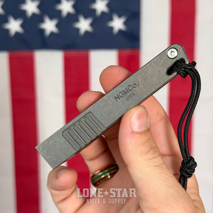 NGMCo. Middleman Not Thirsty 4.25" Titanium Prybar - 6Al4V, Stacc Machined Serrations, Hidden Lanyard Hole, Bottle Opener Delete - Made in USA (NGMCO-MIDDLEMAN-STACC-NT)