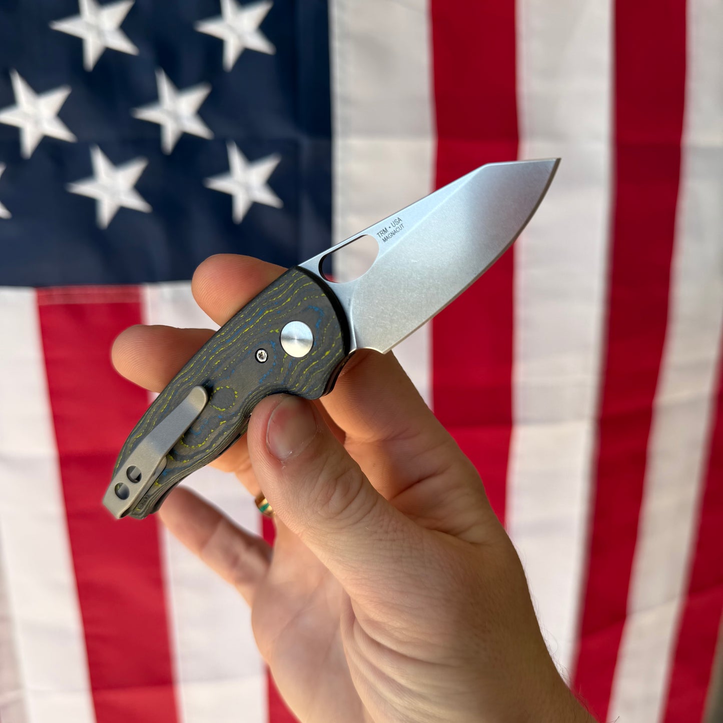 TRM NERD LL Folding Knife, 2.2” MagnaCut Blade, Bolts 3D Camo Carbon, Made in USA